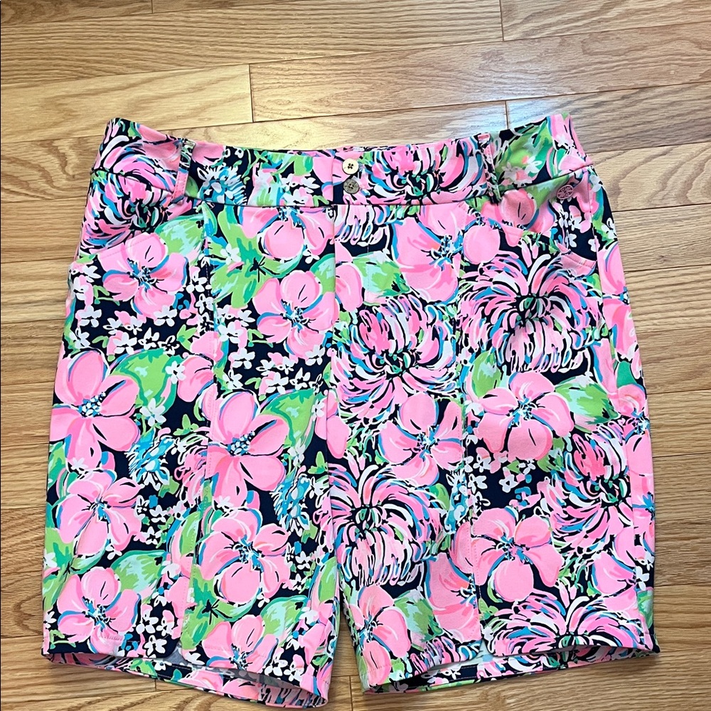 Lilly Pulitzer shorts 9” inseam, size 14 pink floral